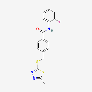 N-(2-fluorophenyl)-4-{[(5-methyl-1,3,4-thiadiazol-2-yl)sulfanyl]methyl}benzamide