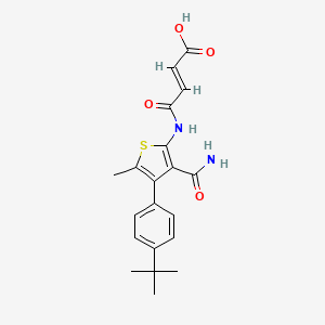 molecular formula C20H22N2O4S B3520102 4-{[3-(aminocarbonyl)-4-(4-tert-butylphenyl)-5-methyl-2-thienyl]amino}-4-oxo-2-butenoic acid 