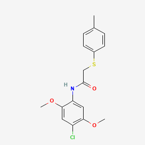 N-(4-chloro-2,5-dimethoxyphenyl)-2-[(4-methylphenyl)sulfanyl]acetamide