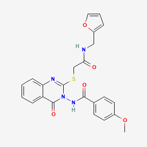 molecular formula C23H20N4O5S B3520131 N-[2-({2-[(2-furylmethyl)amino]-2-oxoethyl}thio)-4-oxo-3(4H)-quinazolinyl]-4-methoxybenzamide 