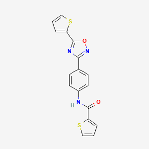 N-{4-[5-(2-thienyl)-1,2,4-oxadiazol-3-yl]phenyl}-2-thiophenecarboxamide