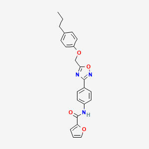 molecular formula C23H21N3O4 B3520148 N-(4-{5-[(4-propylphenoxy)methyl]-1,2,4-oxadiazol-3-yl}phenyl)-2-furamide 