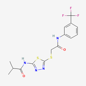 N-(5-((2-oxo-2-((3-(trifluoromethyl)phenyl)amino)ethyl)thio)-1,3,4-thiadiazol-2-yl)isobutyramide