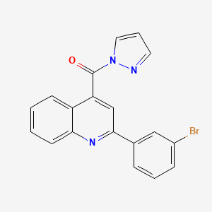 2-(3-BROMOPHENYL)-4-(1H-PYRAZOLE-1-CARBONYL)QUINOLINE