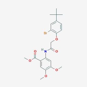 molecular formula C22H26BrNO6 B3520210 Methyl 2-[[2-(2-bromo-4-tert-butylphenoxy)acetyl]amino]-4,5-dimethoxybenzoate 