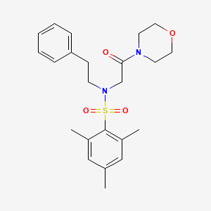 molecular formula C23H30N2O4S B3520220 2,4,6-trimethyl-N-(2-morpholin-4-yl-2-oxoethyl)-N-(2-phenylethyl)benzenesulfonamide 