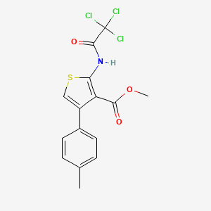 molecular formula C15H12Cl3NO3S B3520227 methyl 4-(4-methylphenyl)-2-[(trichloroacetyl)amino]-3-thiophenecarboxylate 