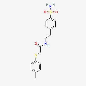 molecular formula C17H20N2O3S2 B3520235 2-[(4-methylphenyl)sulfanyl]-N-[2-(4-sulfamoylphenyl)ethyl]acetamide 