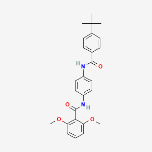 molecular formula C26H28N2O4 B3520241 N-{4-[(4-tert-butylbenzoyl)amino]phenyl}-2,6-dimethoxybenzamide 