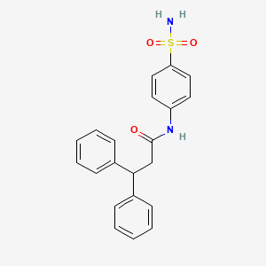 molecular formula C21H20N2O3S B3520273 3,3-diphenyl-N-(4-sulfamoylphenyl)propanamide 