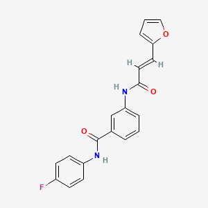 molecular formula C20H15FN2O3 B3520312 N-(4-fluorophenyl)-3-{[3-(2-furyl)acryloyl]amino}benzamide 