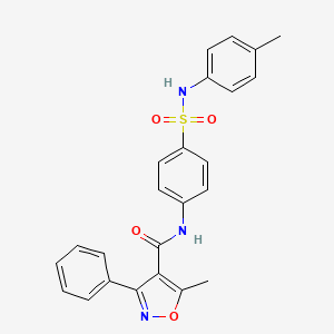 molecular formula C24H21N3O4S B3520328 5-methyl-N-{4-[(4-methylphenyl)sulfamoyl]phenyl}-3-phenyl-1,2-oxazole-4-carboxamide 