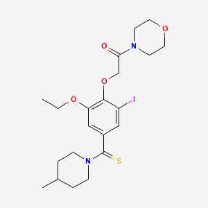 2-[2-Ethoxy-6-iodo-4-(4-methylpiperidine-1-carbothioyl)phenoxy]-1-morpholin-4-ylethanone