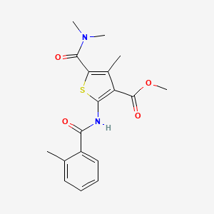 molecular formula C18H20N2O4S B3520356 METHYL 5-(DIMETHYLCARBAMOYL)-4-METHYL-2-(2-METHYLBENZAMIDO)THIOPHENE-3-CARBOXYLATE 