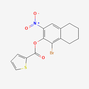 molecular formula C15H12BrNO4S B3520371 (1-Bromo-3-nitro-5,6,7,8-tetrahydronaphthalen-2-yl) thiophene-2-carboxylate 