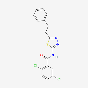 2,5-dichloro-N-[5-(2-phenylethyl)-1,3,4-thiadiazol-2-yl]benzamide