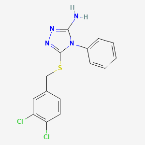 5-[(3,4-Dichlorophenyl)methylsulfanyl]-4-phenyl-1,2,4-triazol-3-amine