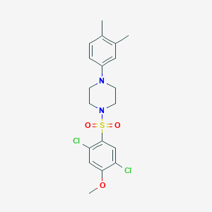 molecular formula C19H22Cl2N2O3S B3520465 1-(2,5-Dichloro-4-methoxybenzenesulfonyl)-4-(3,4-dimethylphenyl)piperazine 