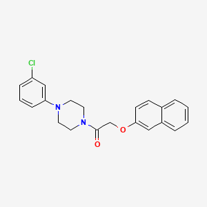 molecular formula C22H21ClN2O2 B3520476 1-[4-(3-CHLOROPHENYL)PIPERAZINO]-2-(2-NAPHTHYLOXY)-1-ETHANONE 