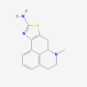 molecular formula C14H15N3S B035205 9-Amino-6-methyl-5,6,6a,7-tetrahydro-4H-benzo-(de)thiazolo(4,5-g)quinoline CAS No. 106006-79-5