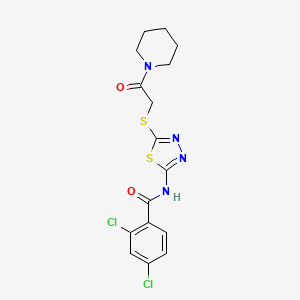 molecular formula C16H16Cl2N4O2S2 B3520507 2,4-dichloro-N-[5-(2-oxo-2-piperidin-1-ylethyl)sulfanyl-1,3,4-thiadiazol-2-yl]benzamide 