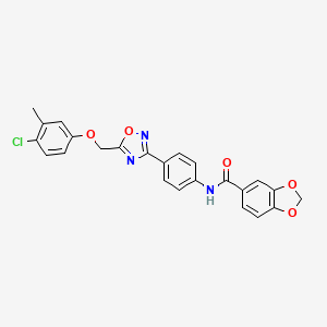 N-(4-{5-[(4-chloro-3-methylphenoxy)methyl]-1,2,4-oxadiazol-3-yl}phenyl)-1,3-benzodioxole-5-carboxamide