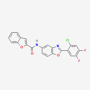 molecular formula C22H11ClF2N2O3 B3520543 N-[2-(2-chloro-4,5-difluorophenyl)-1,3-benzoxazol-5-yl]-1-benzofuran-2-carboxamide 