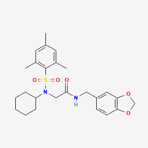 N~1~-(1,3-benzodioxol-5-ylmethyl)-N~2~-cyclohexyl-N~2~-(mesitylsulfonyl)glycinamide