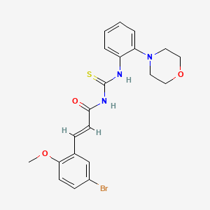 molecular formula C21H22BrN3O3S B3520569 3-(5-bromo-2-methoxyphenyl)-N-({[2-(4-morpholinyl)phenyl]amino}carbonothioyl)acrylamide 