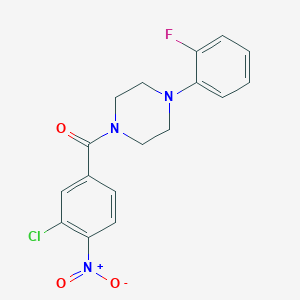 molecular formula C17H15ClFN3O3 B3520585 1-(3-chloro-4-nitrobenzoyl)-4-(2-fluorophenyl)piperazine 