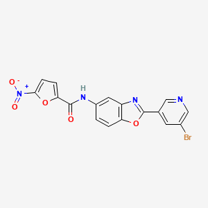 molecular formula C17H9BrN4O5 B3520591 N-[2-(5-bromopyridin-3-yl)-1,3-benzoxazol-5-yl]-5-nitrofuran-2-carboxamide 