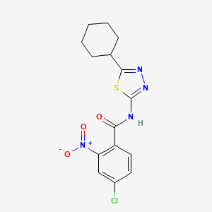 4-chloro-N-(5-cyclohexyl-1,3,4-thiadiazol-2-yl)-2-nitrobenzamide