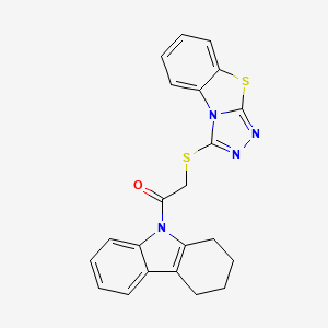 1-(1,2,3,4-tetrahydro-9H-carbazol-9-yl)-2-([1,2,4]triazolo[3,4-b][1,3]benzothiazol-3-ylsulfanyl)ethanone