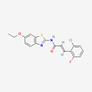 3-(2-chloro-6-fluorophenyl)-N-(6-ethoxy-1,3-benzothiazol-2-yl)acrylamide