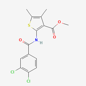 molecular formula C15H13Cl2NO3S B3520658 METHYL 2-(3,4-DICHLOROBENZAMIDO)-4,5-DIMETHYLTHIOPHENE-3-CARBOXYLATE 