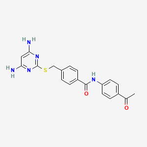 molecular formula C20H19N5O2S B3520677 N-(4-acetylphenyl)-4-{[(4,6-diaminopyrimidin-2-yl)sulfanyl]methyl}benzamide 