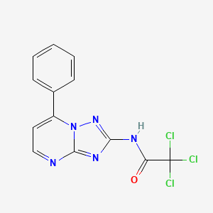 molecular formula C13H8Cl3N5O B3520708 2,2,2-trichloro-N-(7-phenyl[1,2,4]triazolo[1,5-a]pyrimidin-2-yl)acetamide 