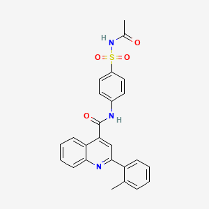 molecular formula C25H21N3O4S B3520714 N-{4-[(acetylamino)sulfonyl]phenyl}-2-(2-methylphenyl)-4-quinolinecarboxamide 