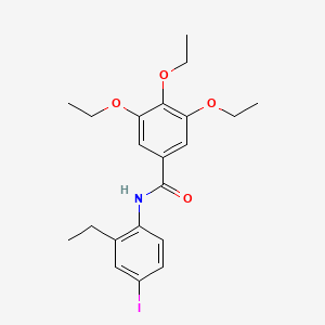 molecular formula C21H26INO4 B3520719 3,4,5-triethoxy-N-(2-ethyl-4-iodophenyl)benzamide 