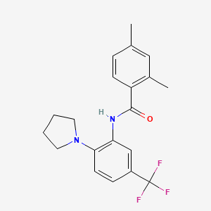 molecular formula C20H21F3N2O B3520738 2,4-dimethyl-N-[2-(1-pyrrolidinyl)-5-(trifluoromethyl)phenyl]benzamide 