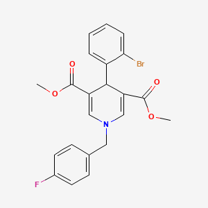 3,5-DIMETHYL 4-(2-BROMOPHENYL)-1-[(4-FLUOROPHENYL)METHYL]-1,4-DIHYDROPYRIDINE-3,5-DICARBOXYLATE