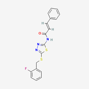 N-{5-[(2-fluorobenzyl)thio]-1,3,4-thiadiazol-2-yl}-3-phenylacrylamide