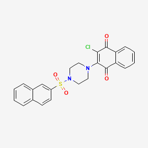 2-CHLORO-3-[4-(NAPHTHALENE-2-SULFONYL)PIPERAZIN-1-YL]-1,4-DIHYDRONAPHTHALENE-1,4-DIONE