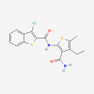 N-(3-carbamoyl-4-ethyl-5-methylthiophen-2-yl)-3-chloro-1-benzothiophene-2-carboxamide