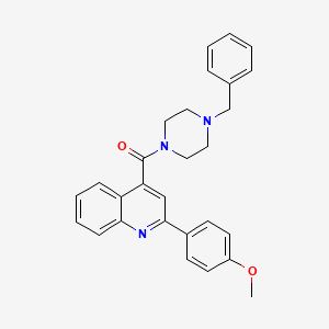 molecular formula C28H27N3O2 B3520802 (4-BENZYLPIPERAZINO)[2-(4-METHOXYPHENYL)-4-QUINOLYL]METHANONE 