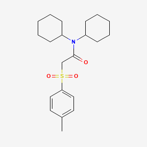 molecular formula C21H31NO3S B3520829 N,N-dicyclohexyl-2-[(4-methylphenyl)sulfonyl]acetamide 