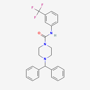 molecular formula C25H24F3N3O B3520837 4-Benzhydryl-N-(3-(trifluoromethyl)phenyl)-1-piperazinecarboxamide CAS No. 401578-06-1