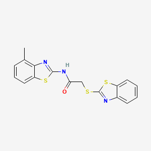 molecular formula C17H13N3OS3 B3520842 2-(1,3-BENZOTHIAZOL-2-YLSULFANYL)-N~1~-(4-METHYL-1,3-BENZOTHIAZOL-2-YL)ACETAMIDE 