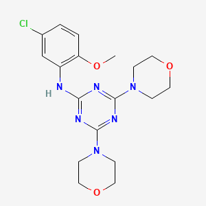 molecular formula C18H23ClN6O3 B3520871 N-(5-chloro-2-methoxyphenyl)-4,6-di-4-morpholinyl-1,3,5-triazin-2-amine 