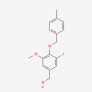 molecular formula C16H17IO3 B3520873 [3-Iodo-5-methoxy-4-[(4-methylphenyl)methoxy]phenyl]methanol 